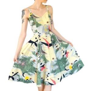 Bernie Dexter | Vera Dress in Modern Celestial Print | Medium New with Tag